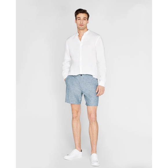 *Club Monaco* Baxter Chambray Linen 7" Shorts - Picture 2 of 13